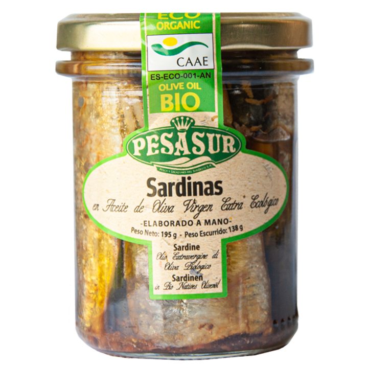 Сардини в био маслиново масло Extra Virgin 195г