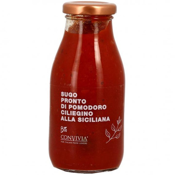 Био сос Сицилиана с чери домати пикантен 250г