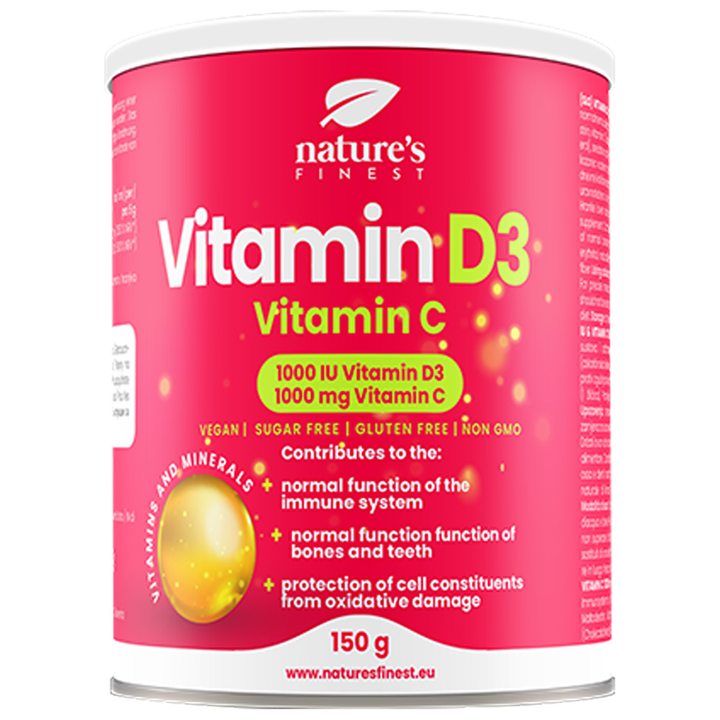 Витамин D3 1000IU + Витамин С 1000mg на прах 150г