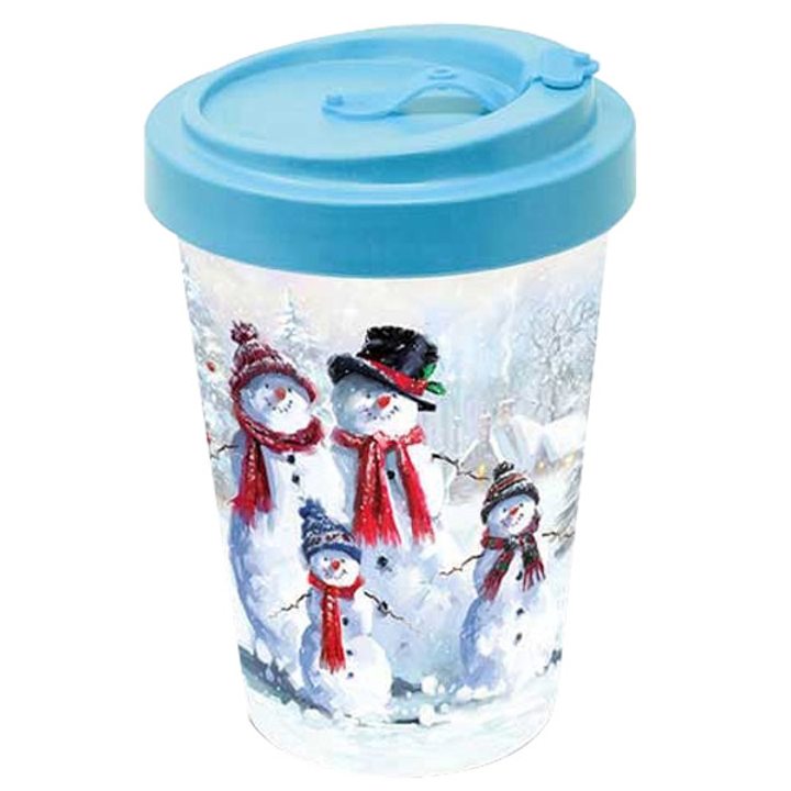 Чаша бамбук Snowman with Hat 400мл